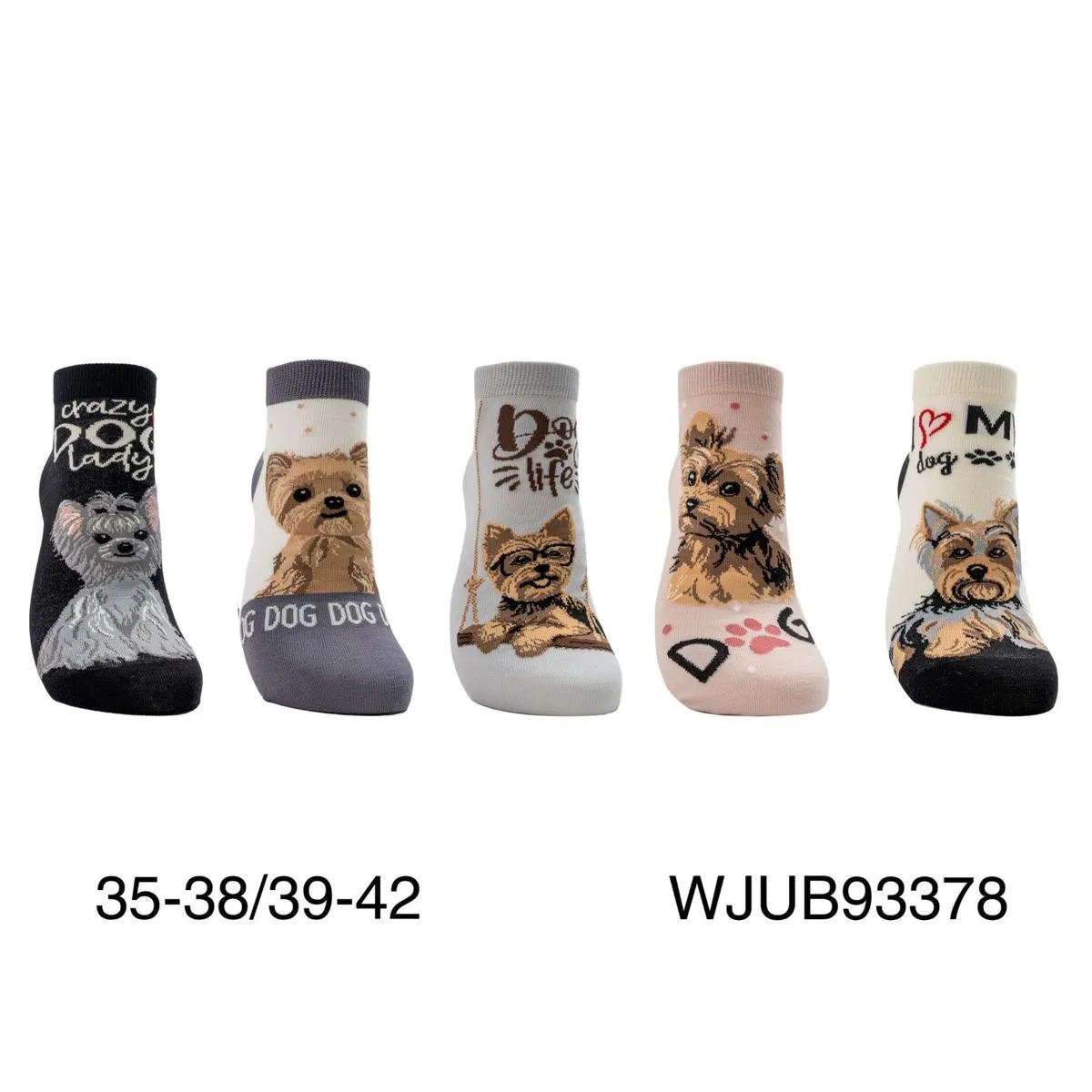 Skarpetki damskie z motywem Yorka 36-38/39-42, 5 szt