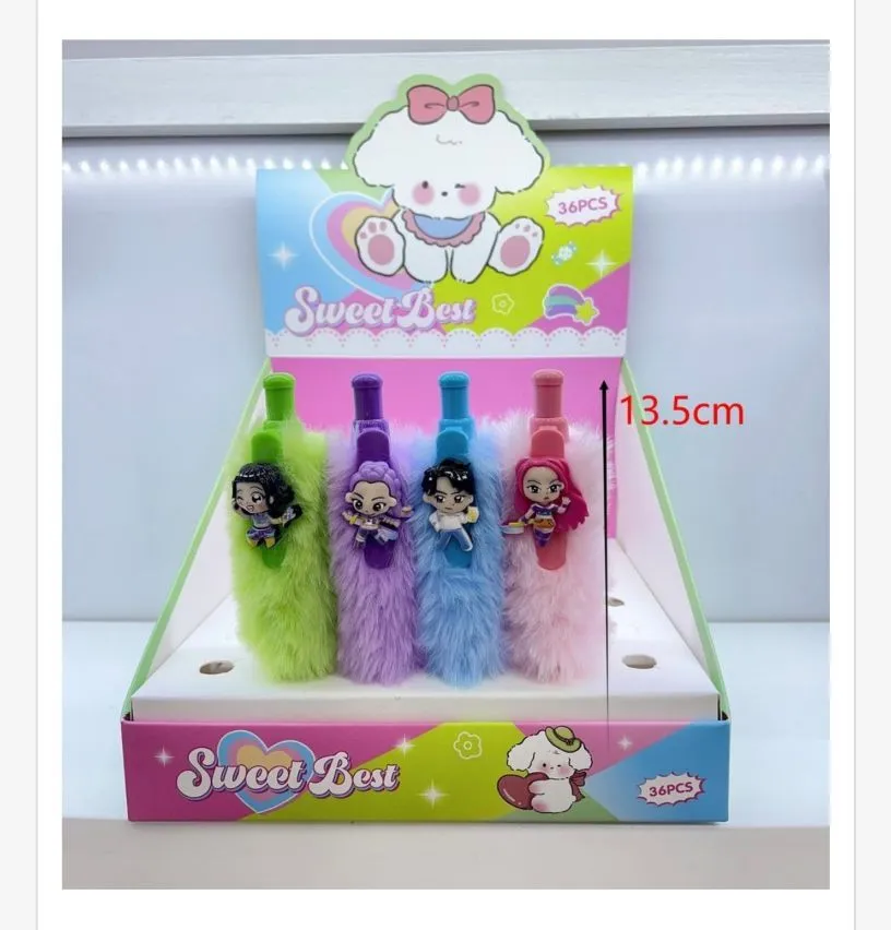 Długopis Sweet Best z pluszową ozdobą 13,5 cm