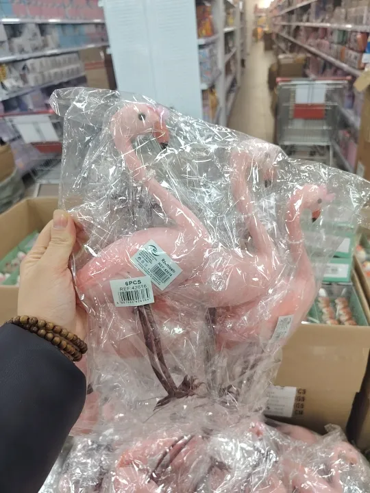 Dekoracja flamingi różowe plastikowe