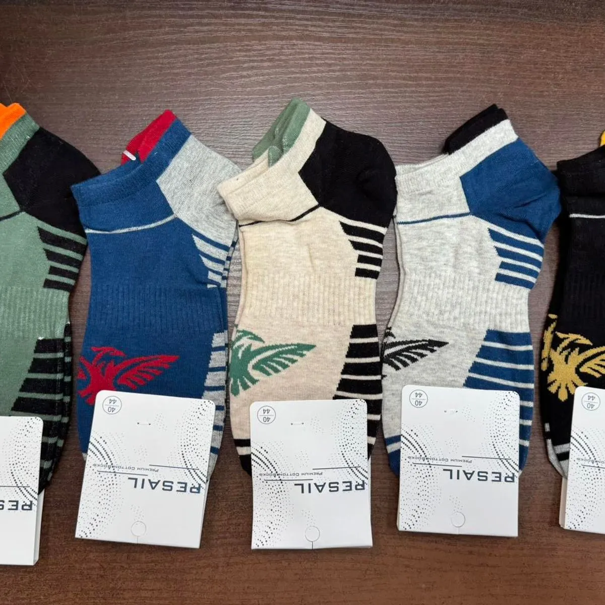 Skarpetki męskie z motywem liścia, zestaw 5 par, SKU 60326-116