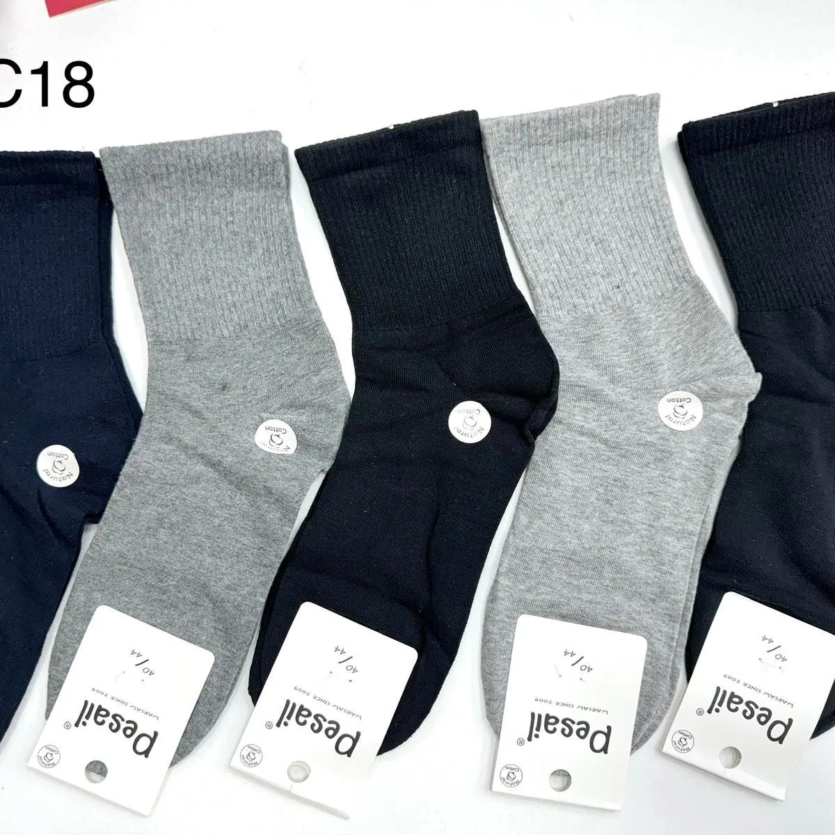 Skarpetki męskie C18 granatowe i szare