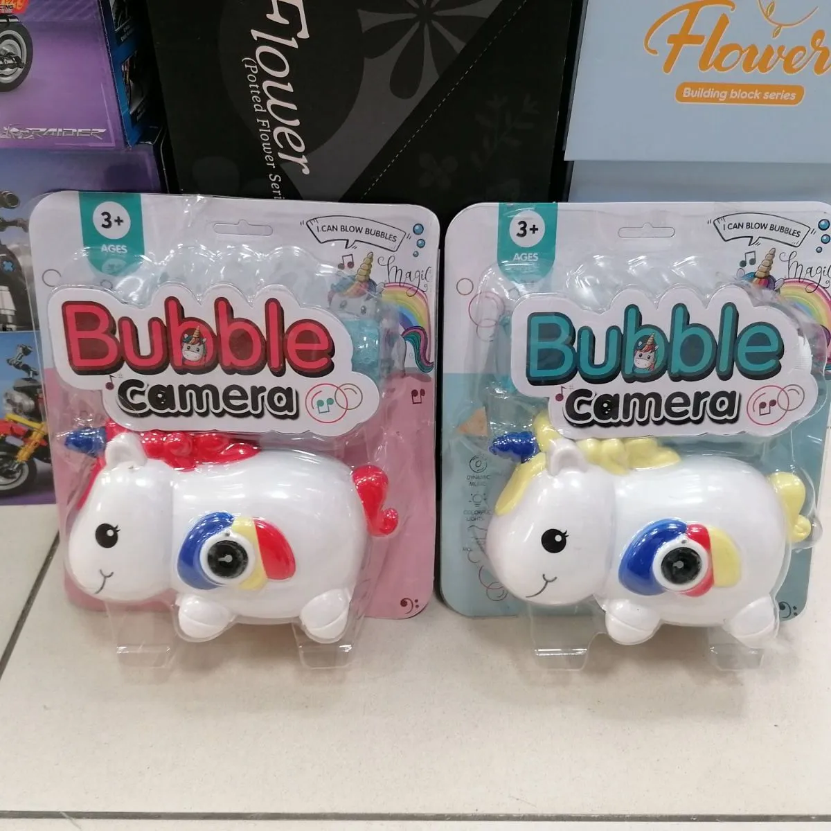 Zabawka Bubble Camera jednorożec dmuchający bańki 3+