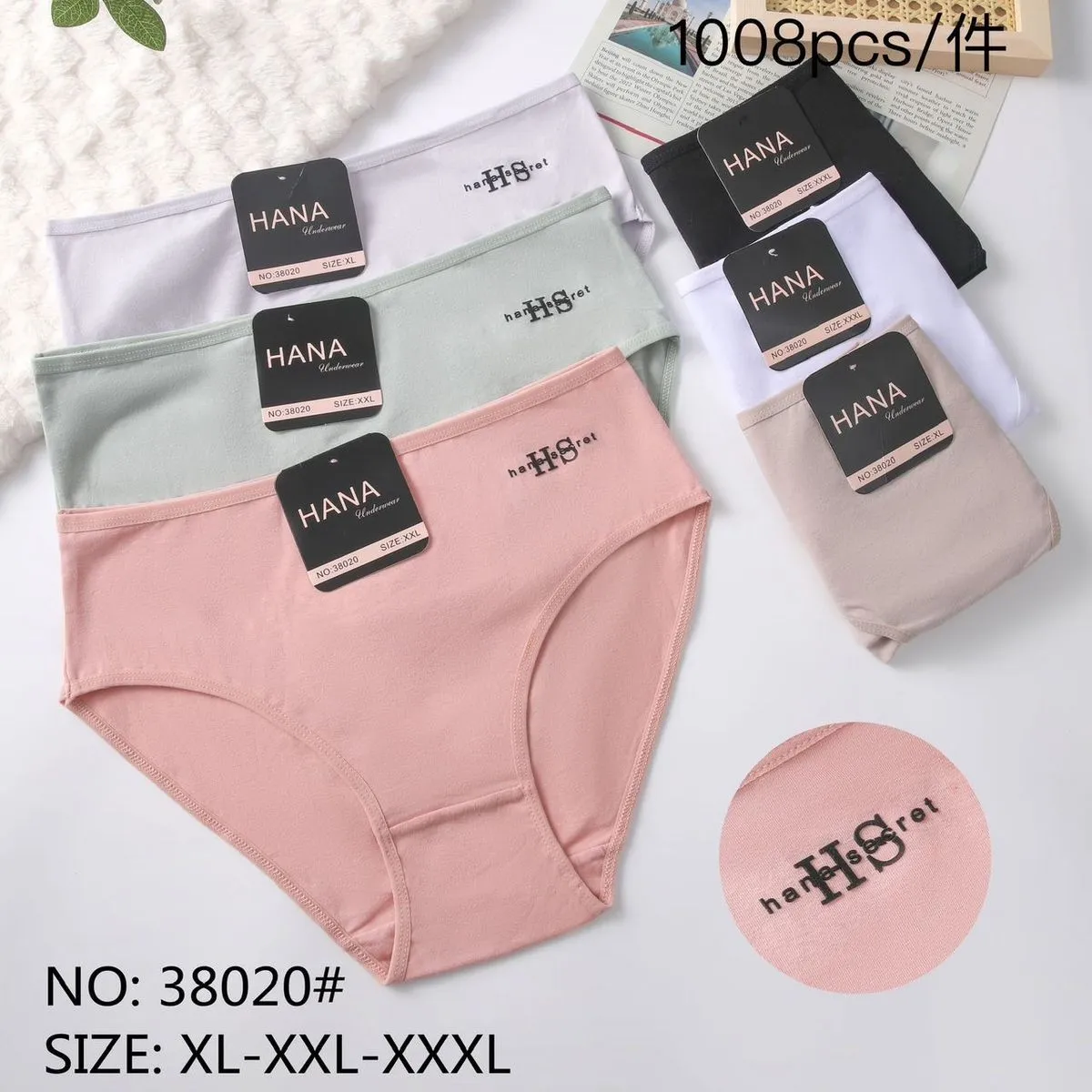 Majtki damskie HANA XL-XXL-XXXL, 6 kolorów, 24 szt