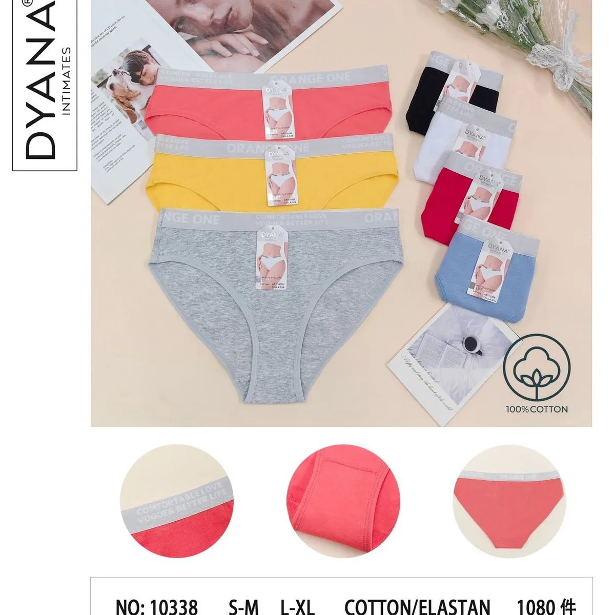 Majtki damskie DYNAS 1038 S-M-L bawełna/elastan