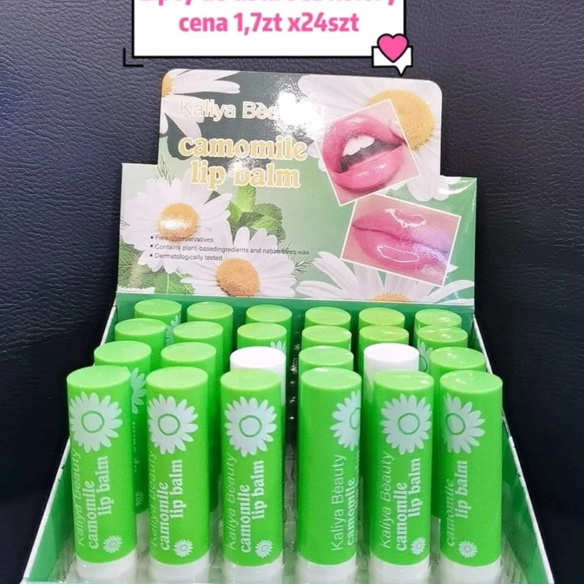 Kaliya Beauty Lip Balm Camomile - Bezbarwny Balsam do Ust 24szt