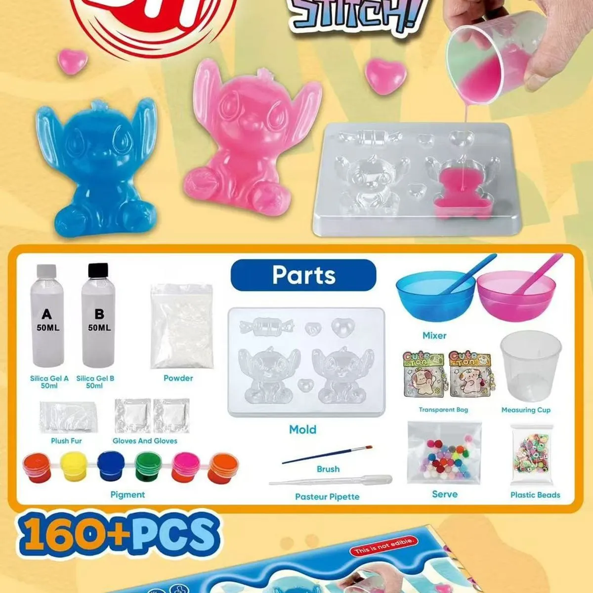 Zabawki Happy Pinch Stitch DIY Zestaw Kreatywny 160+ el. 30x20cm