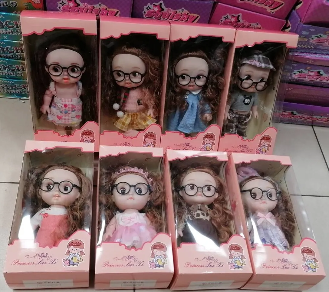 Zabawki Lalka dla Dzieci Princess Luo Xi w Okularach Mix 6szt