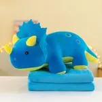 Maskotka na Kocyk Dinozaur Triceratops Niebieski