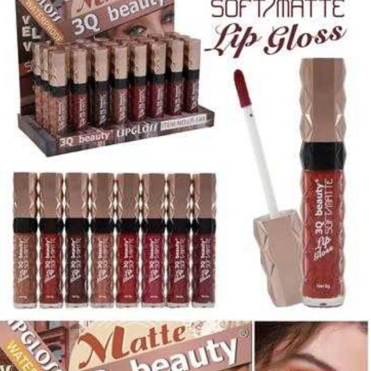 Lip Gloss 3Q Beauty Soft Matte Wodoodporny 48 szt.