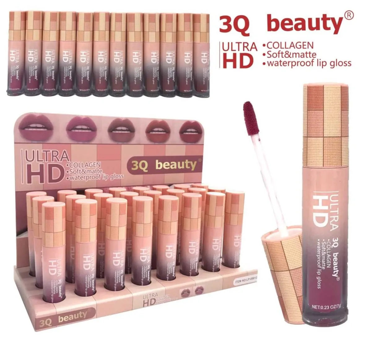 Błyszczyk 3Q Beauty ULTRA HD Collagen Soft&Matte 7g 24szt