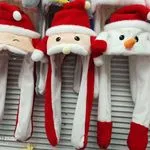 Czapka Mikołajek i Bałwanek pluszowa z długimi uszami, mix wzorów
