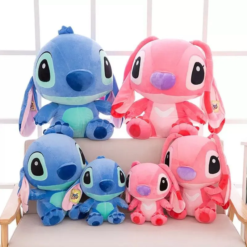 Maskotka Pluszowa Stitch i Angel 35cm - Mix Niebieski Różowy