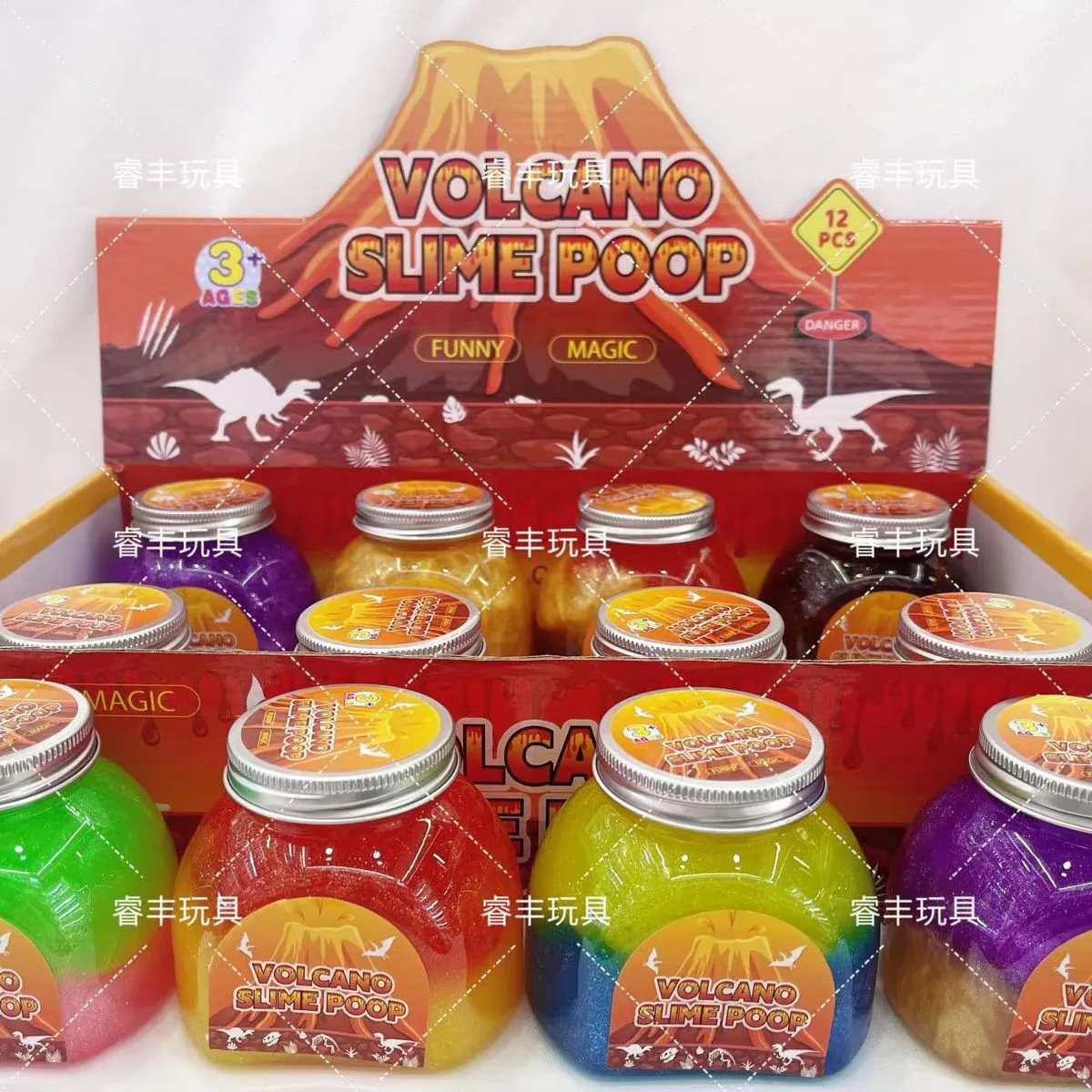Zabawki Slime Volcano Poop - Masa Plastyczna Brokatowa 12 szt.