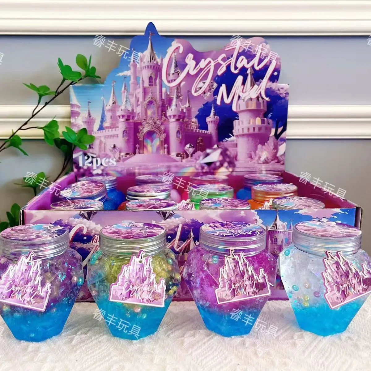 Zabawki Slime Crystal Mud Diament 12 szt. - Masa Plastyczna
