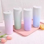 Kubek termiczny do kawy 580ml prążkowany gradient mix kolorów