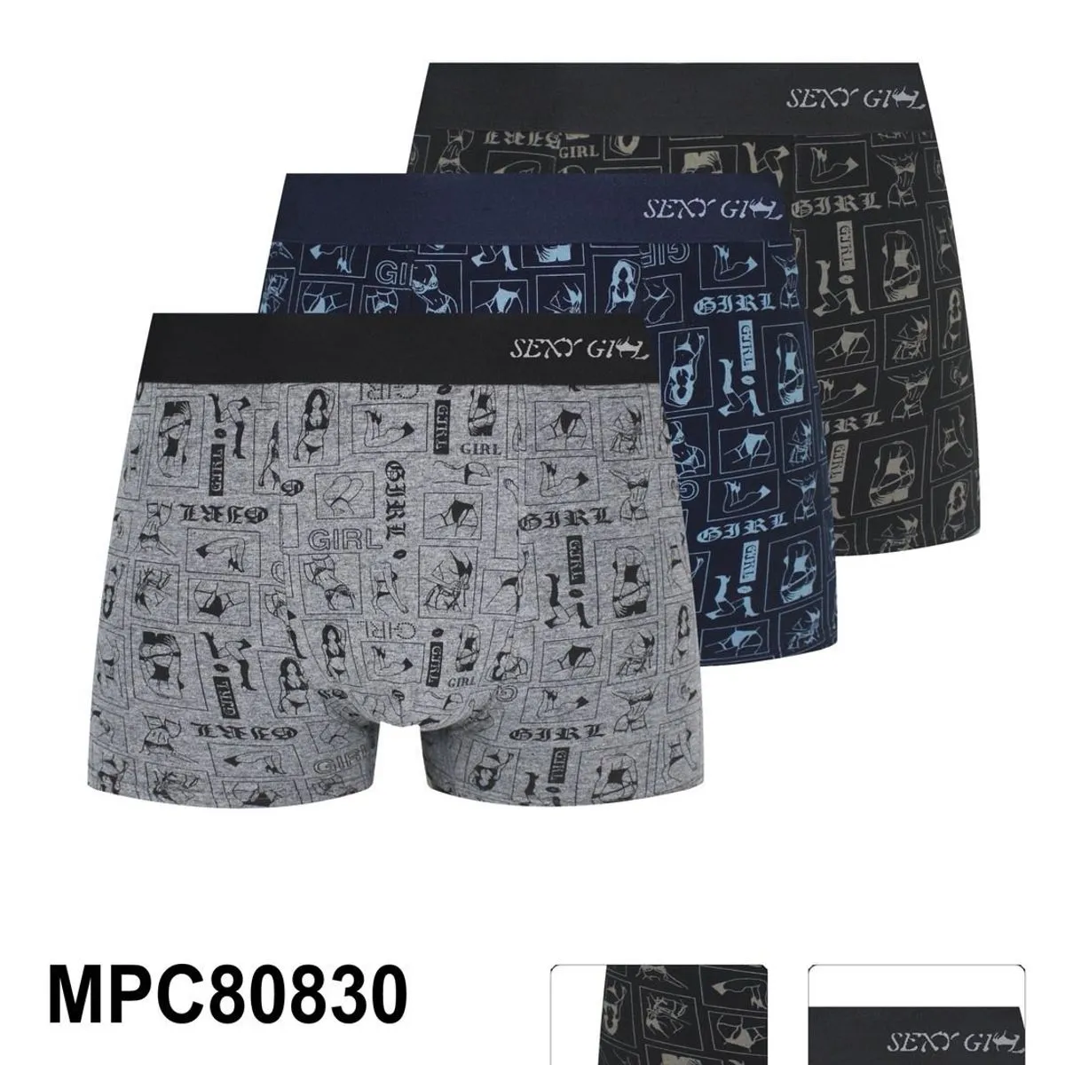 Bokserki męskie Pesail SXY 3 szt. S-XXL 95% bawełna