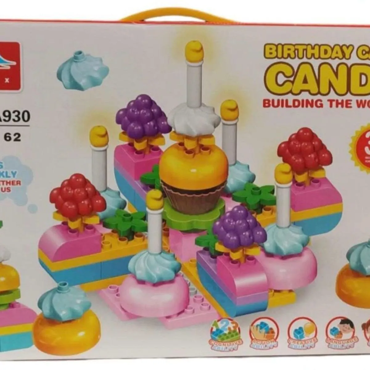 Zestaw klocków Birthday Cake Candy 62 elementów 3+