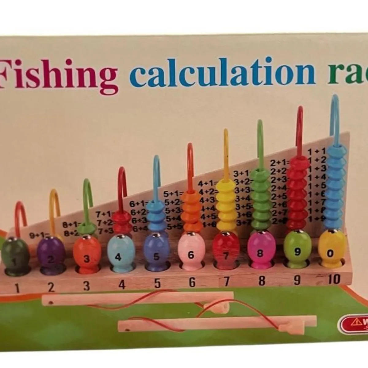 Drewniana zabawka liczydło wędkarskie Fishing Calculation Rack
