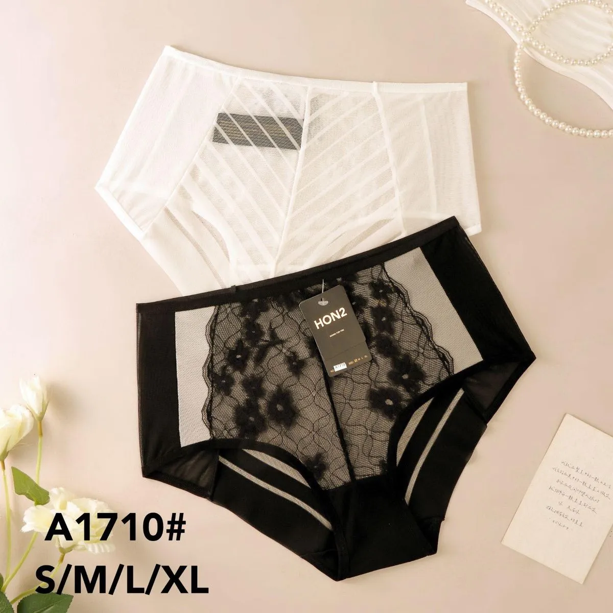 Majtki damskie HONZ A1710 S/M/L/XL czarne białe