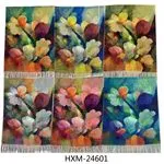 Szaliki damskie kwiatowe wzory HXM-24601, 12 szt