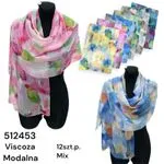 Szaliki damskie viscose modułne mix kolorów 12 szt.