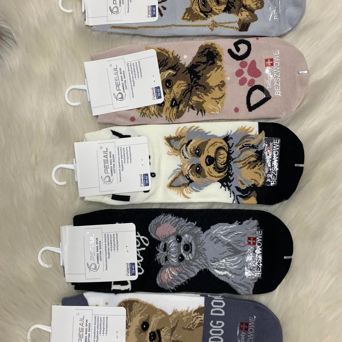 Skarpetki damskie z motywem psa Yorka, 5 kolorów