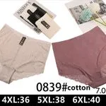 Majtki damskie bawełniane 4XL-6XL koronka beżowo-różowe