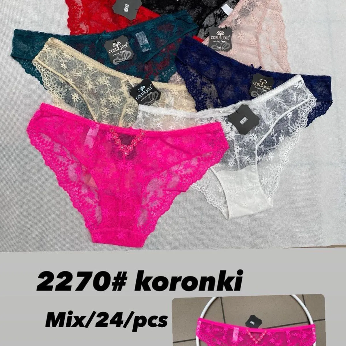 Majtki damskie koronkowe mix 24 szt 2270#