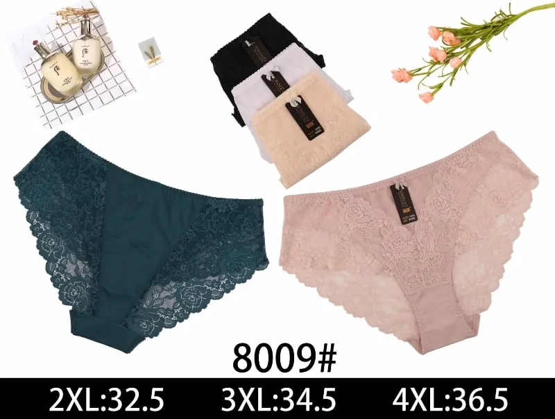 Majtki damskie koronkowe 2XL/32.5, 3XL/34.5, 4XL/36.5 8009#