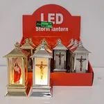 Lampki LED Storm Lantern z Jezusem i Krzyżem A7365