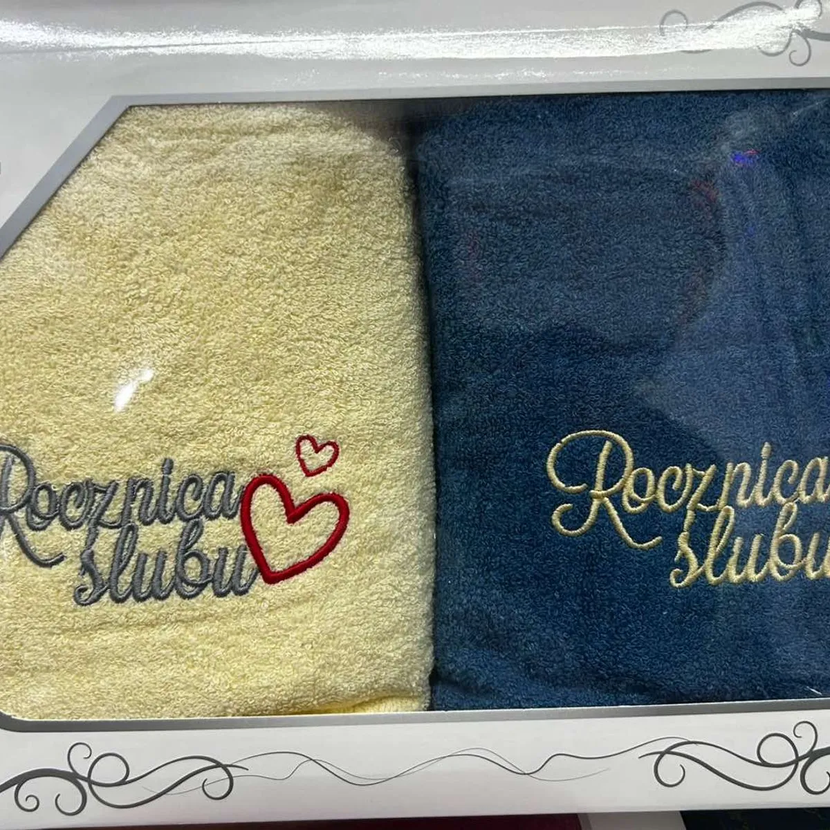 Komplet Ręczniki Mąż & Żona Bawełna 50/100