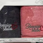 Komplet Ręczniki Mąż & Żona Bawełna 50/100