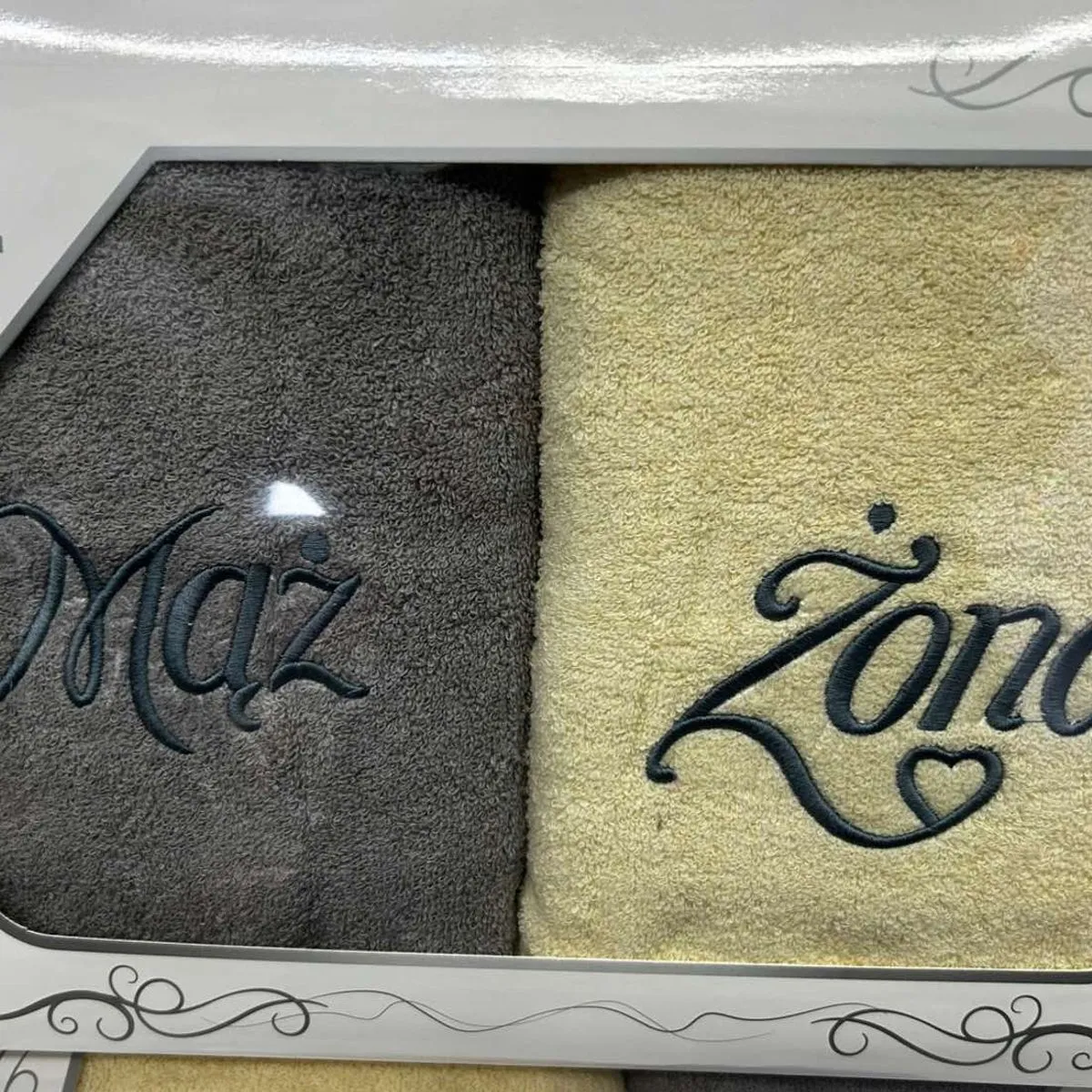 Komplet Ręczniki Mąż & Żona Bawełna 50/100
