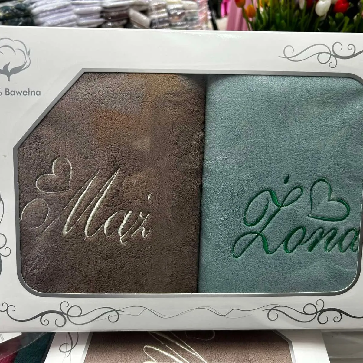 Zestaw Ręczniki Mąż Żona 50x100 100% Bawełna