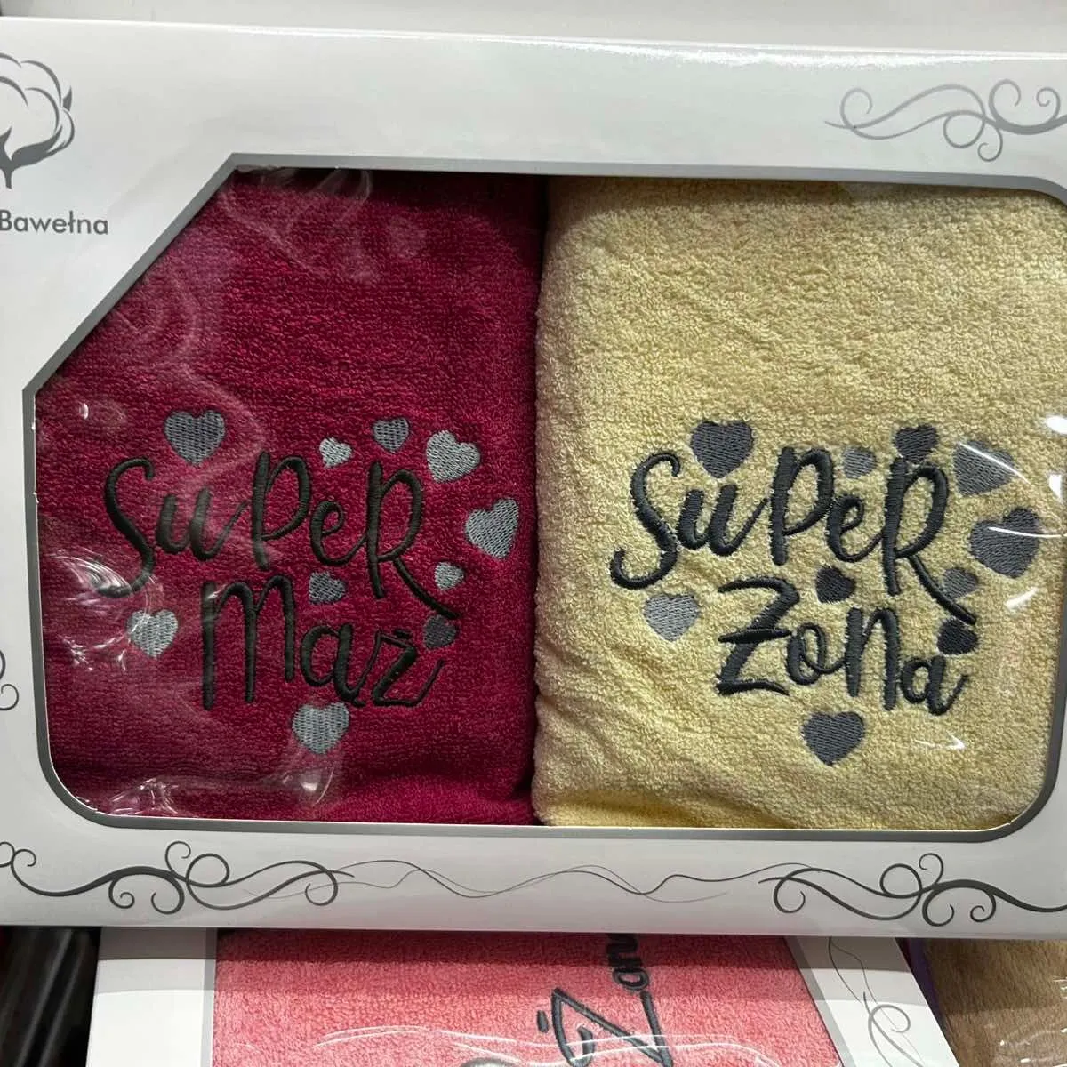 Zestaw Ręczniki Mąż Żona 50/100 Super 100% Bawełna