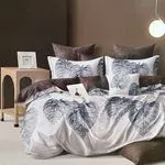 Komplet Pościel 3D 200/220 Liście Szare