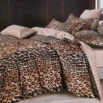 Komplet Pościel 3D 200/220 Leopard Beżowy