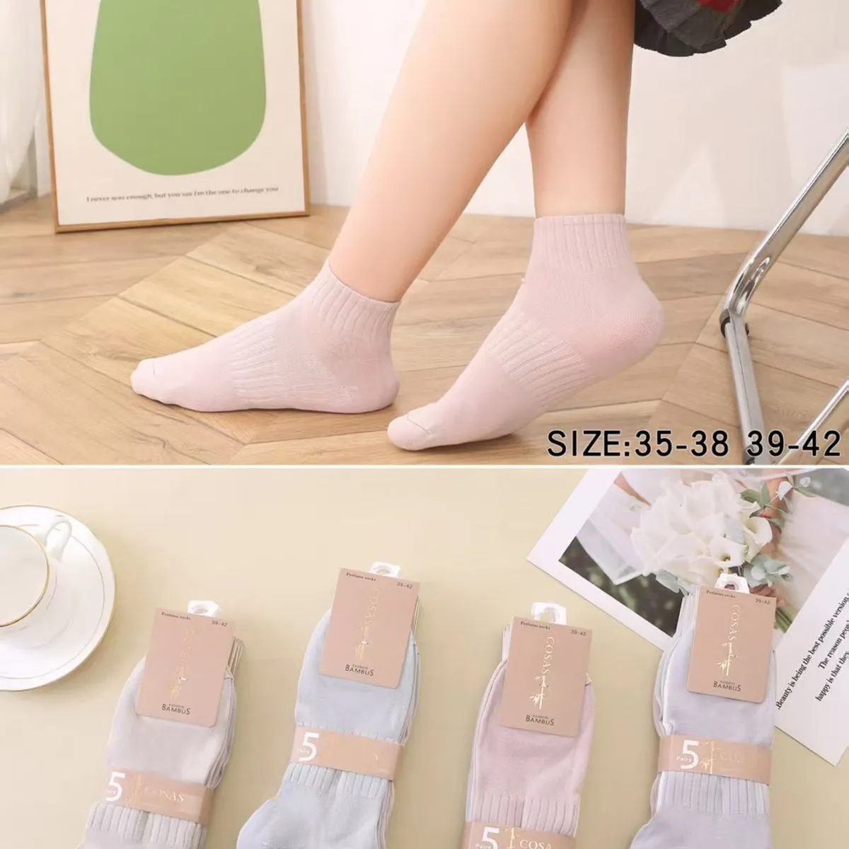 Skarpetki damskie COSASAS bamboo karbon 40MLM-1162
