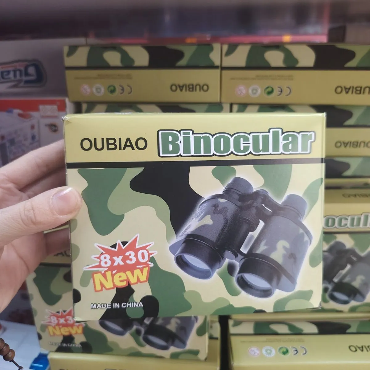 Zabawka lornetka OUBIAO Binocular 8x30 kamuflaż