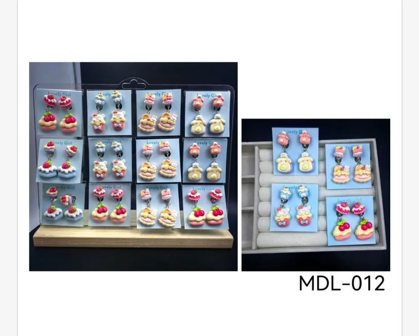 Kolczyki dziecięce MDL-012 owoce i ciasta