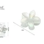 Klamra do włosów J&E kwiat 13,5 cm biały perłowy