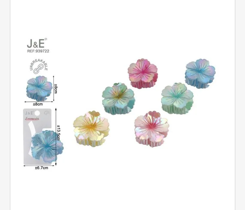 Klamry do włosów kwiatowe J&E REF 80722, 5,3 cm
