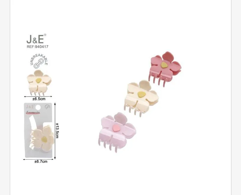 Klamry do włosów kwiatowe J&E REF JE80417 5,7 cm