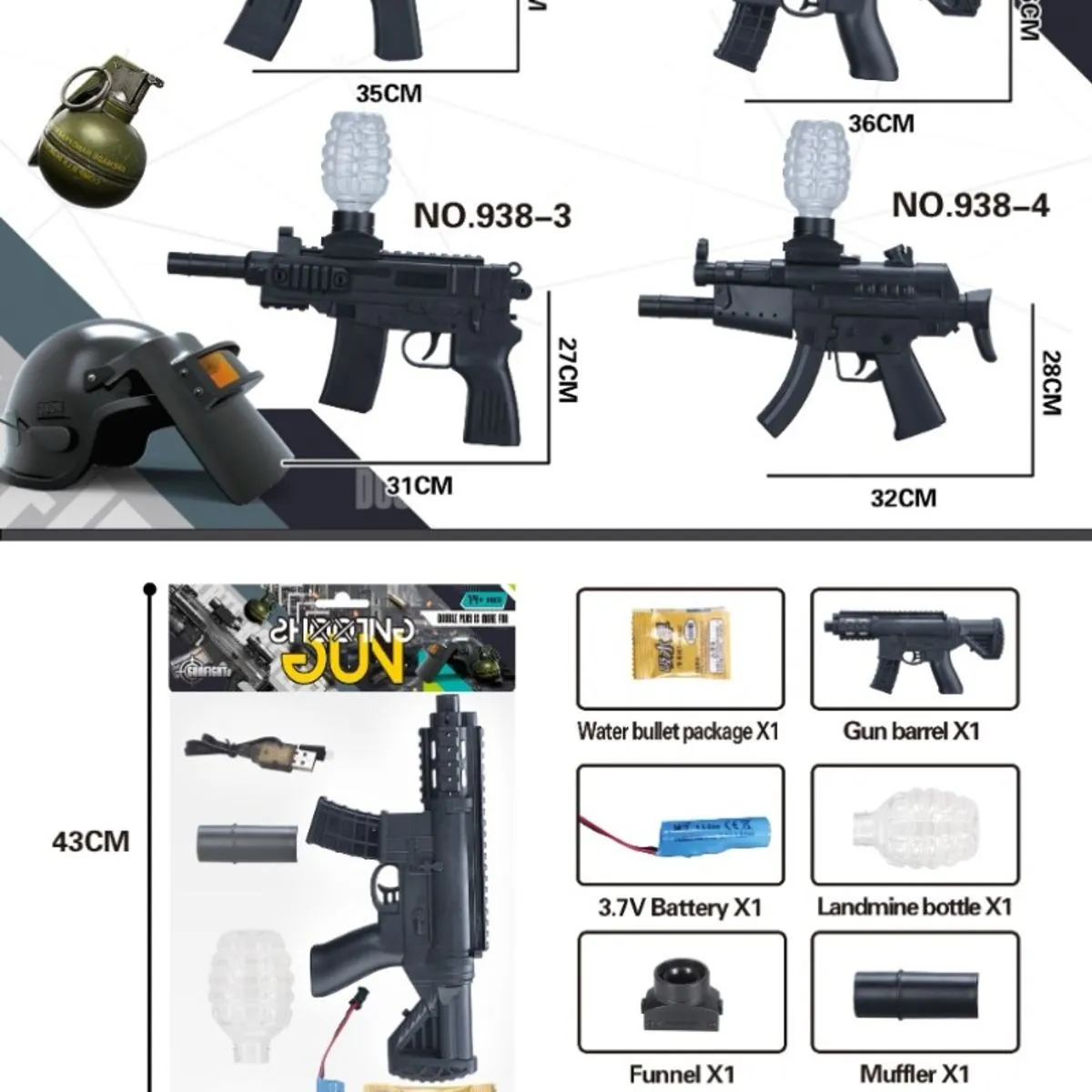 Pistolet na kulki Snowfight NO.938 z akcesoriami
