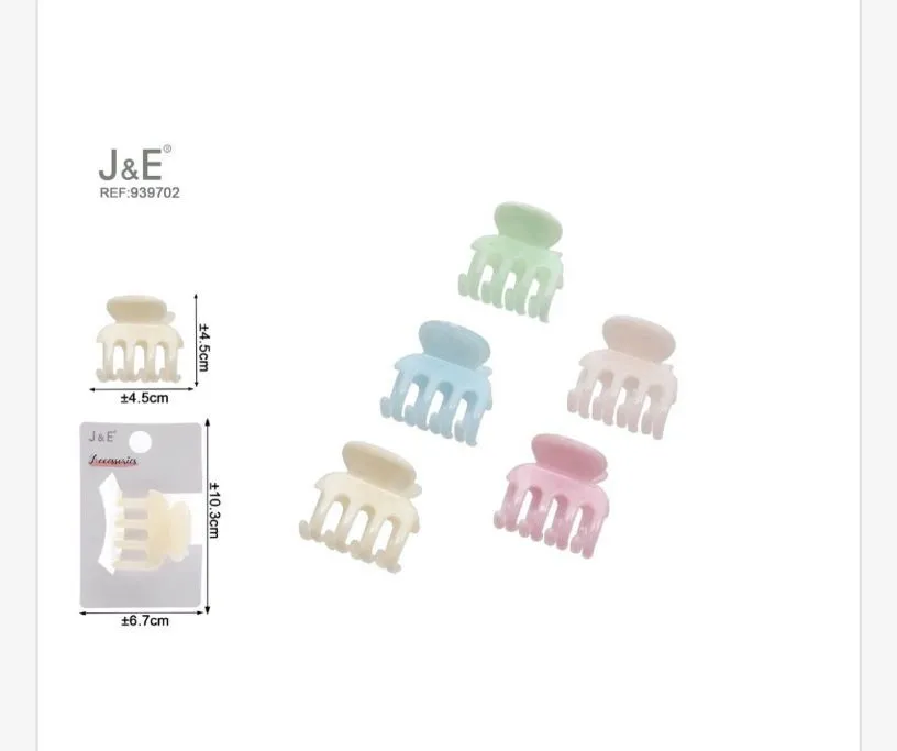 Klamry do włosów J&E pastelowe 4,4 cm x 2,4 cm