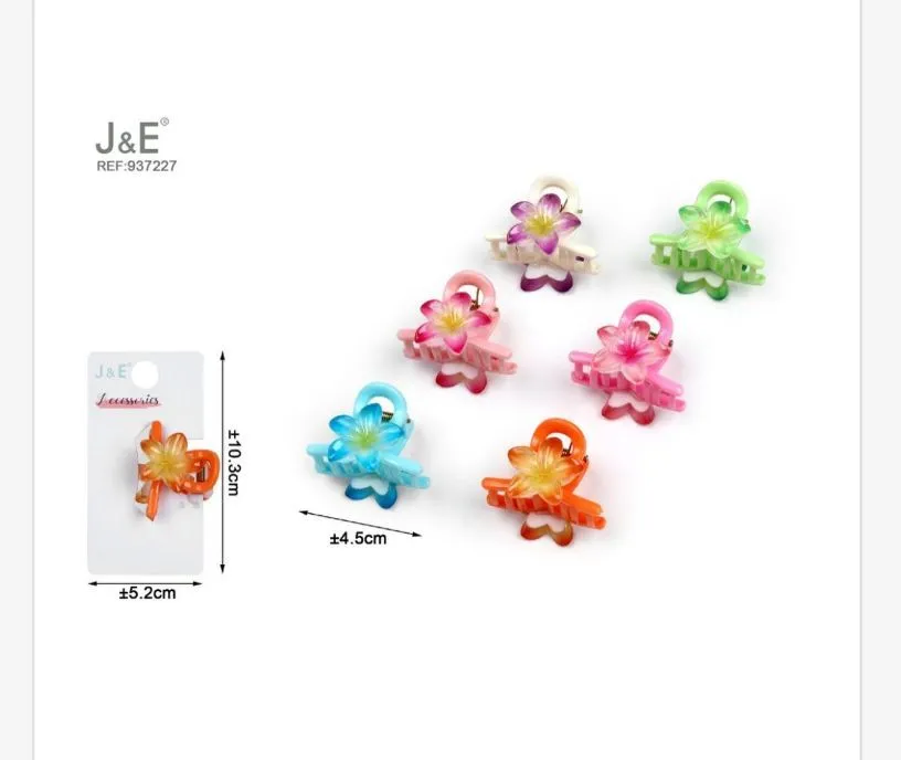 Klamry do włosów J&E kwiatowe 4,5 cm REF 97327