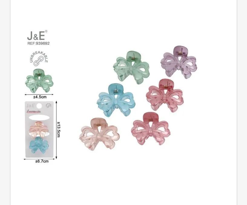 Klamry do włosów J&E REF 80326-324, 6 szt, 2,4-5,7 cm