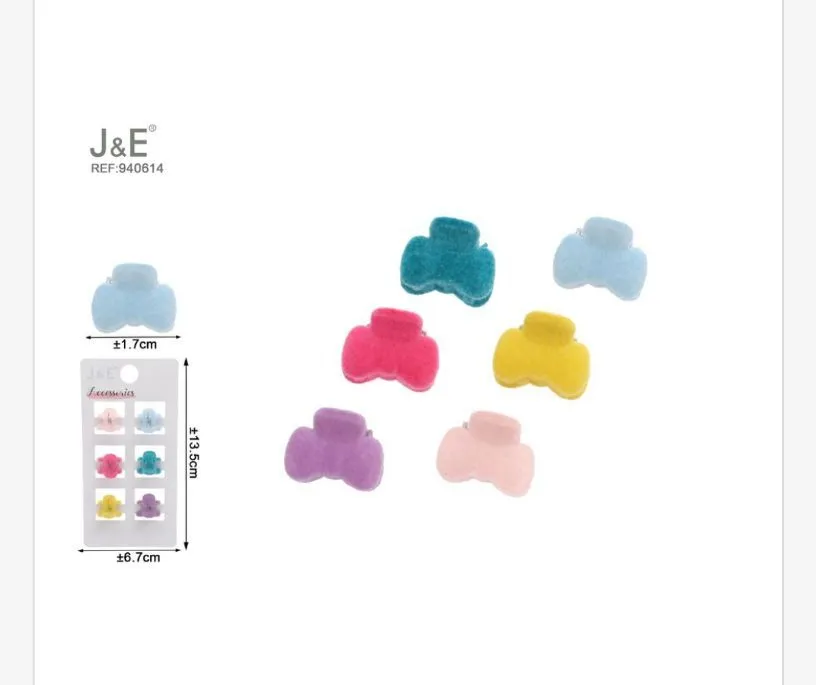 Klamry do włosów J&E REF J5E14, 2,1x1,7x2,5 cm, multikolor