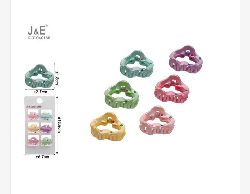 Klamry do włosów J&E REF-90186 kolorowe 5,7x2,2 cm