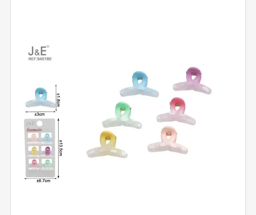 Klamry do włosów J&E REF 80326 pastelowe 12 szt